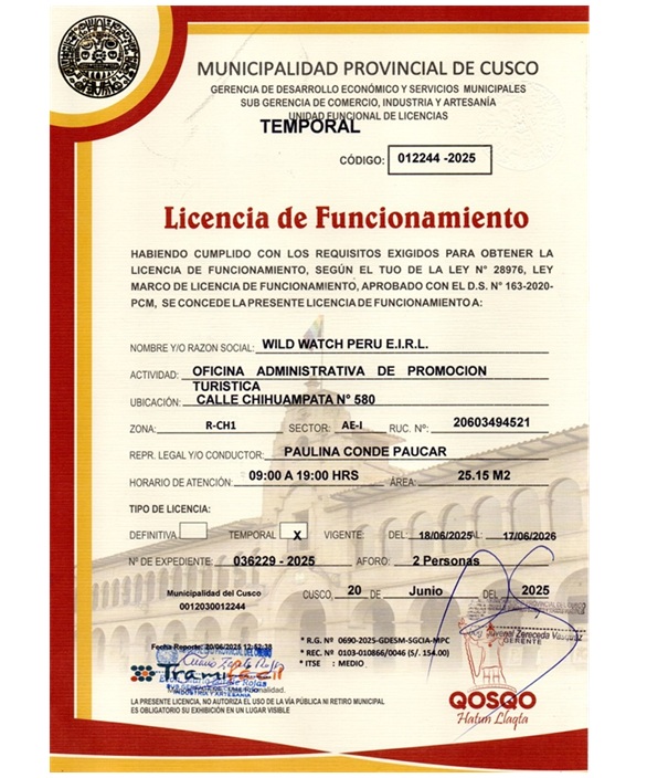 Trusted Registered and Legitimate Tour Operator in Peru